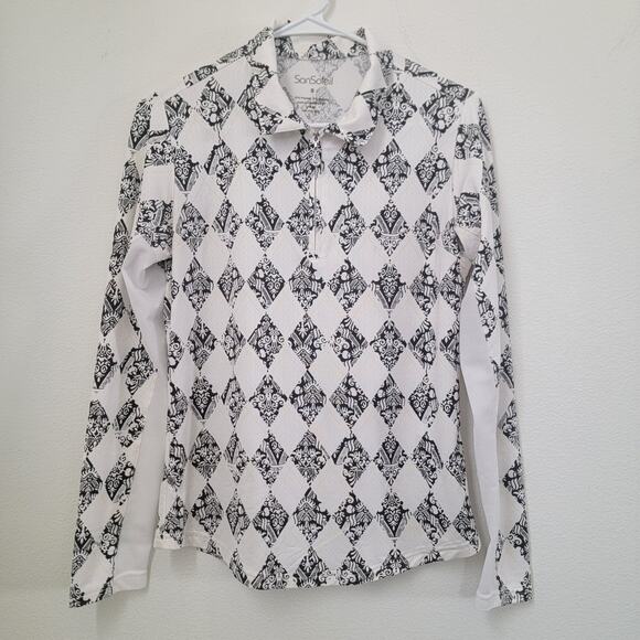SanSoleil 1/4 Zip Pullover‎ Shirt UPF50 Longsleeve Pickleball Golf Small Vented - Picture 1 of 12
